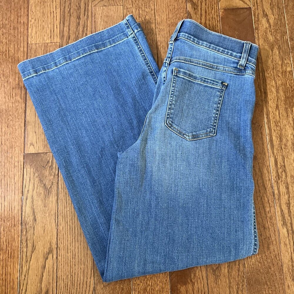 Spanx AirEssentials Wide Leg Jeans Medium Wash High Rise Stretch Denim Womens M